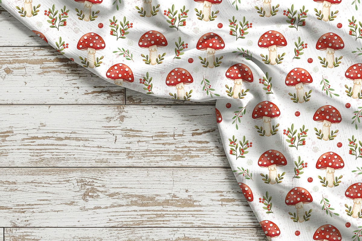 Autumn Red Mushrooms pattern, a Pattern Graphic by Kreeya Art Shop (Photo 14 of 14)