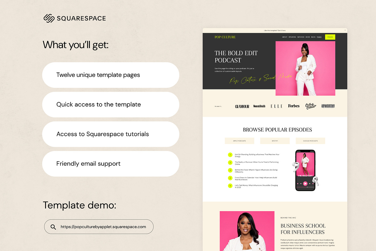 Squarespace Template: Pop Culture, a Squarespace Template by Applet Studio (Photo 3 of 6)