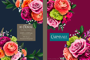 Carnivale Floral Clip Art Collection