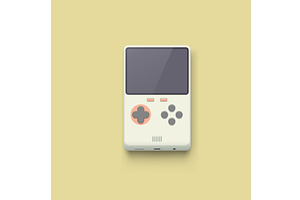 a retro portable game console small, a Technology Illustration by IfH