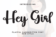 Hey Girl | Script Font, a Handwritten Font by Scratchones (Thumbnail 1 of 8)