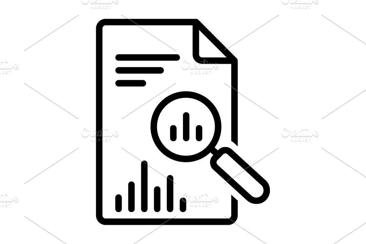 Reporting document black icon, an Outline Icon by Creative priyanka
