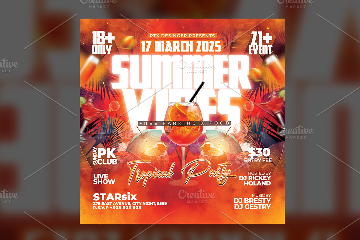 Summer Party Flyer Template, a Flyer Template by RTXdesinger99 (Photo 3 of 3)