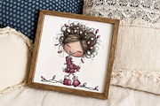 Whimsical Christmas Pin Up Girl Clip, an Illustration by Libby Wishes (Thumbnail 5 of 7)