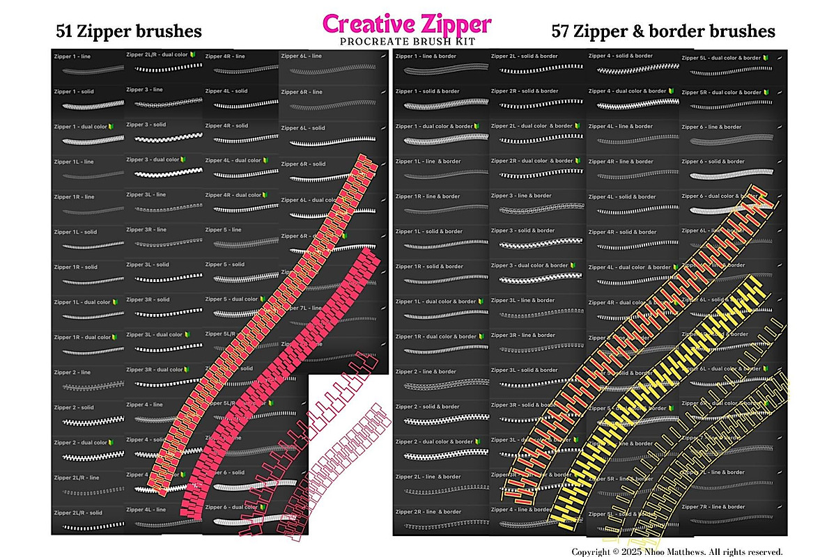 Creative Zipper Procreate Brush Kit, a Brush Add-On by Fashion Workshop Bkk (Photo 9 of 13)