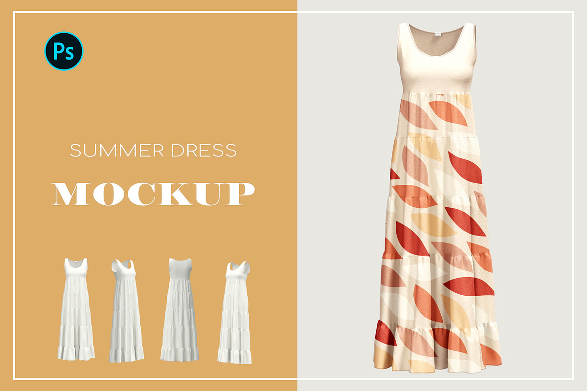 Woman Dress Mockup, an Advertising Mockup by PudraART (Photo 1 of 7)