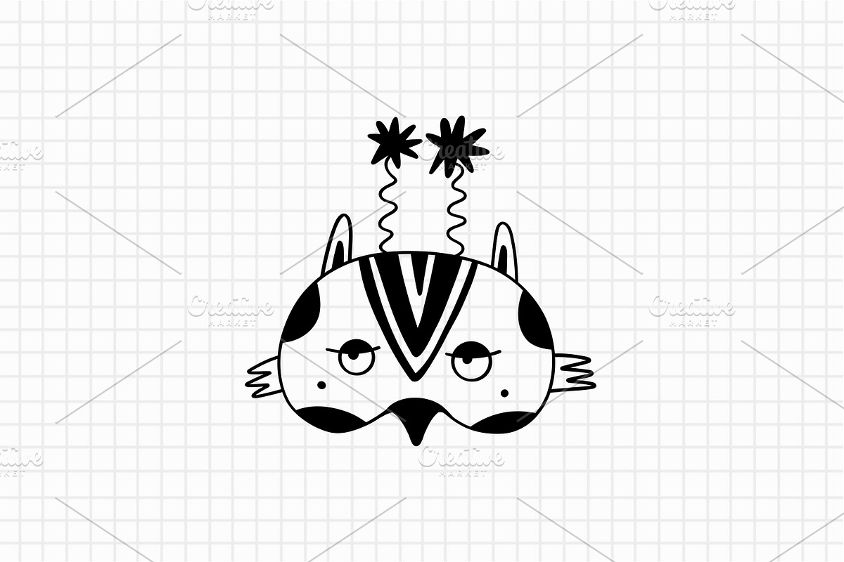 Christmas Mask Hand Drawn Set, an Animal Illustration by Art's and patterns (Photo 8 of 11)
