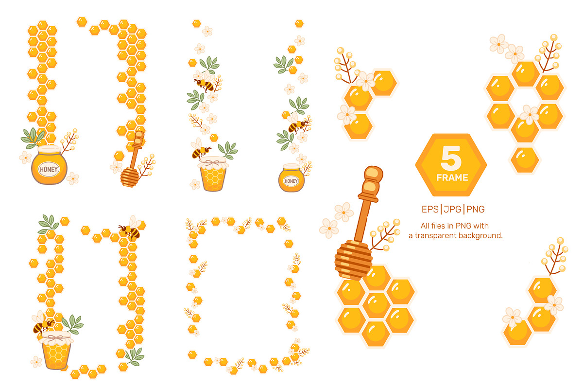 Honey vector set, a Food Illustration by Alfmaler (Photo 7 of 8)