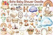 Neutral Boho Baby Shower Doodle Clip, an Illustration by Sublimation Artist (Thumbnail 1 of 6)