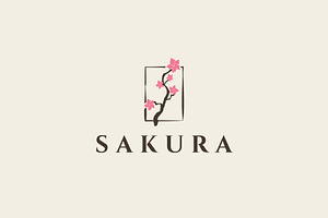 Sakura icon template illustration