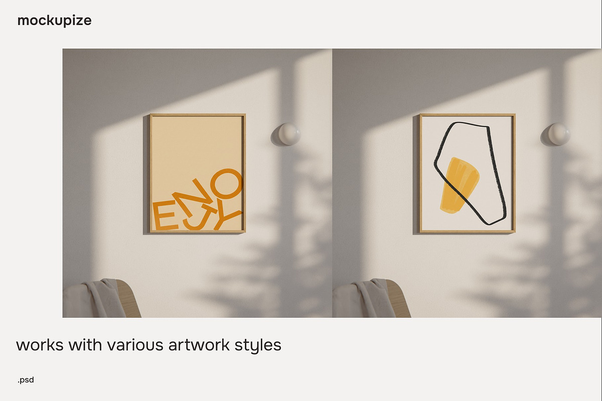 4x5 Oak Wood Frame Mockup Minimal, a Household Mockup by mockupize (Photo 5 of 7)