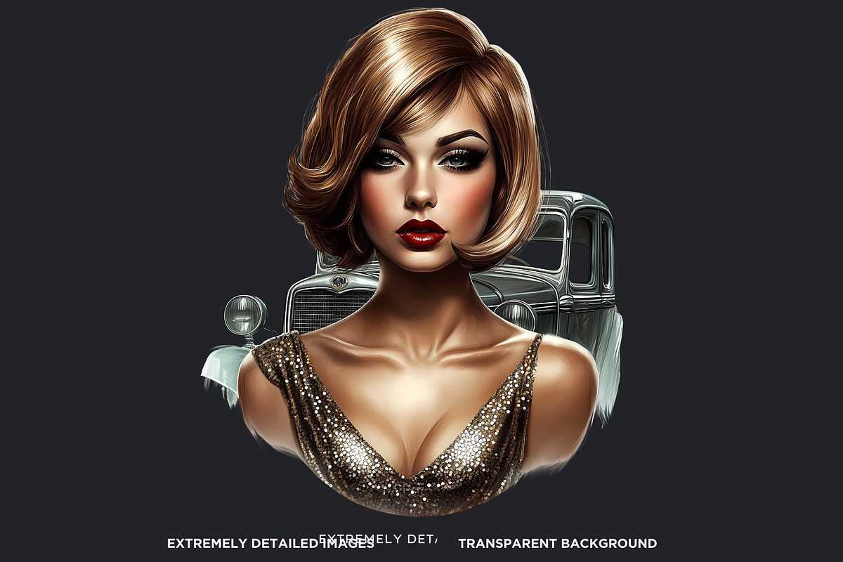 Vintage flappers clipart set, a Decorative Illustration by ThatsDesignArt (Photo 3 of 10)