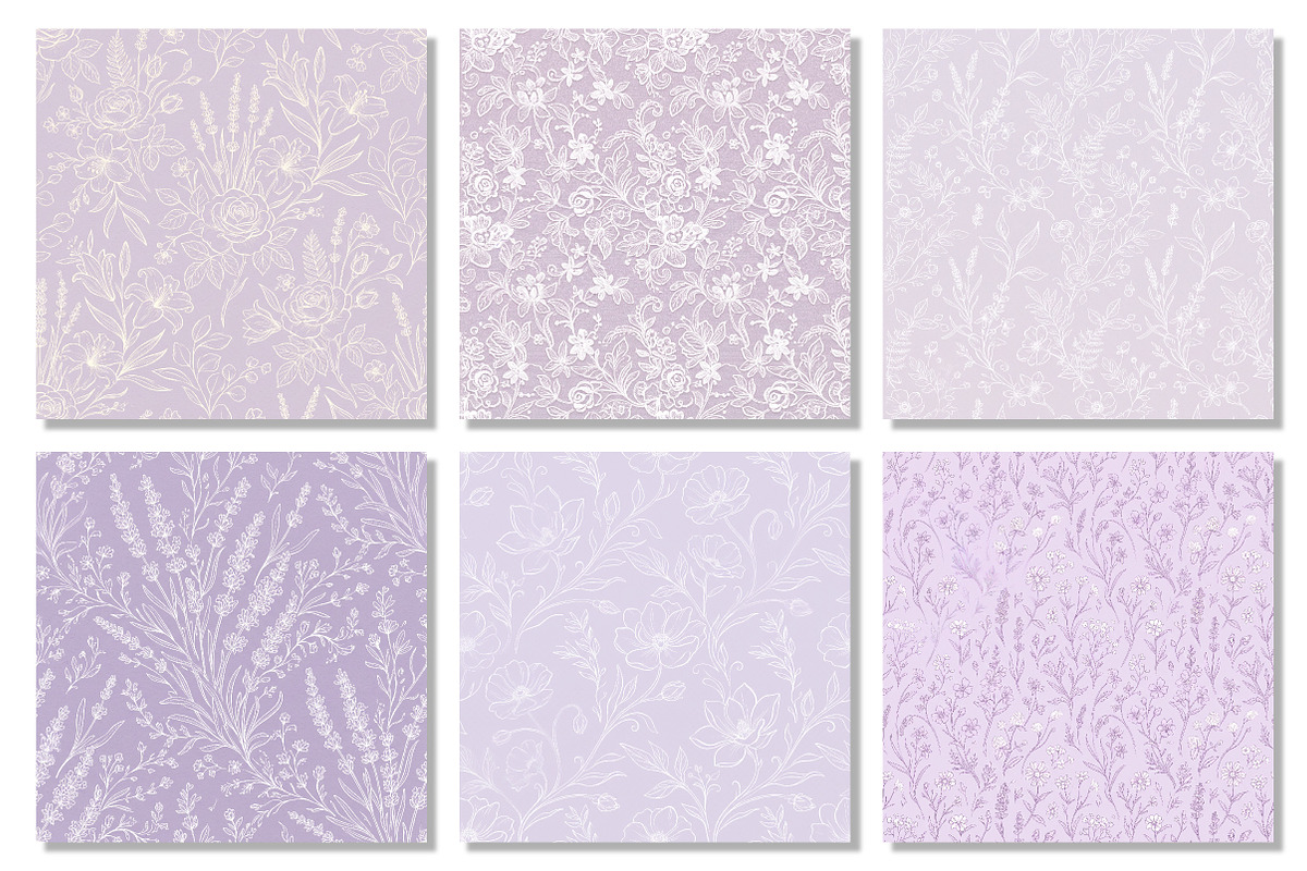 Seamless Lavender Patterns, a Texture Graphic by Dream Creation (Photo 3 of 6)