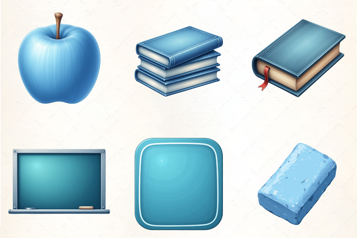 Blue School Clipart, an Illustration by CrexoraLab (Photo 5 of 5)