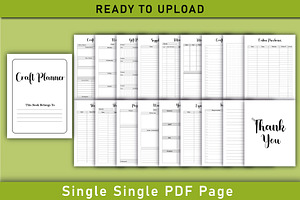 Editable Craft Planner For KDP