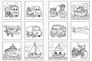 Transportation Coloring Pages, a Transportation Illustration by Lamia Emad (Thumbnail 3 of 4)