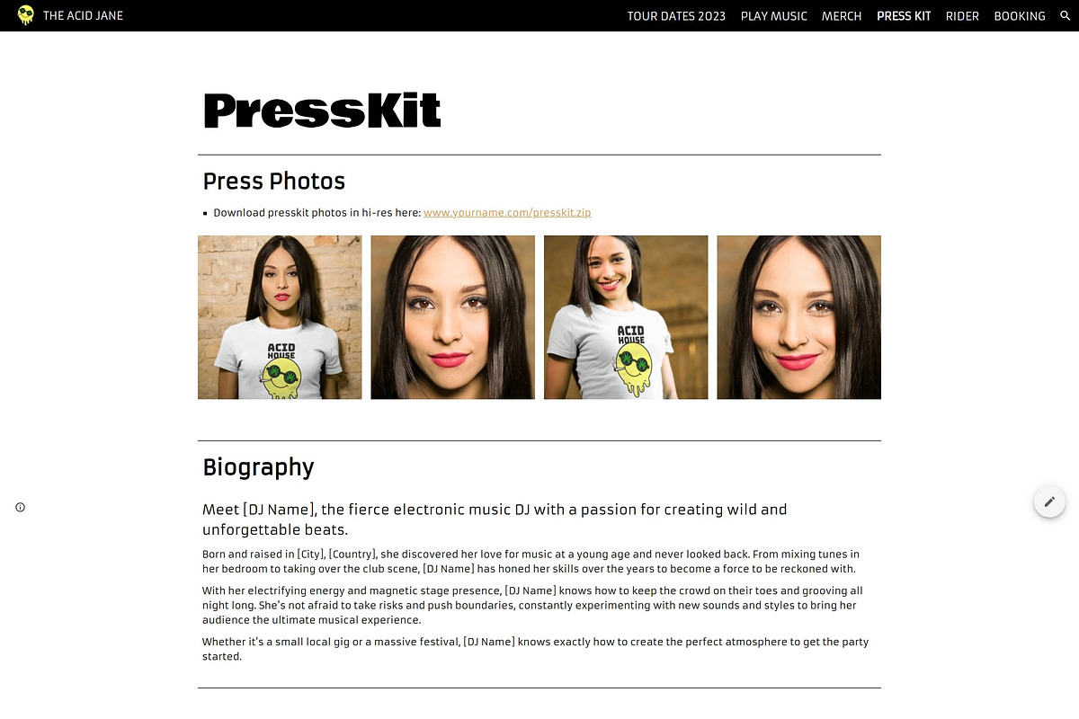 THE ACID JANE / Google Site Template, a Templates & Theme by Template Heaven (Photo 2 of 6)