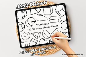 100 3D Shape Procreate Stamps