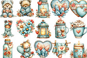 Whimsical Cozy Valentine Clipart, an Illustration by Designking (Thumbnail 3 of 5)
