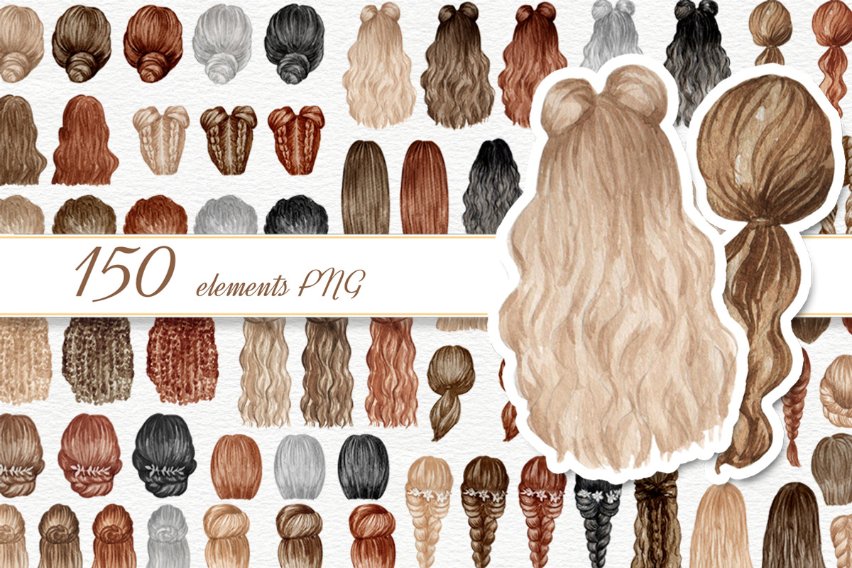 Female Hairstyles set, a Person Illustration by Colibri Watercolor (Photo 1 of 14)