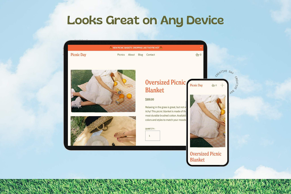 Picnic Day Squarespace Template, a Squarespace Template by Creative Day (Photo 3 of 5)