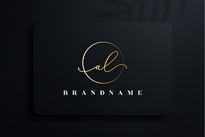 Letter AL Handwritten Signature Logo