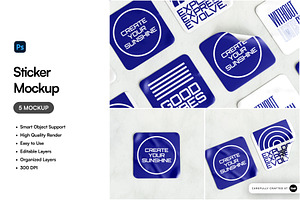 Sticker Mockup, a Merchandise Mockup by SLAB! Design
