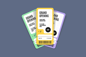 Three Tickets Mockup Set., a Design Template by Vector and Templates