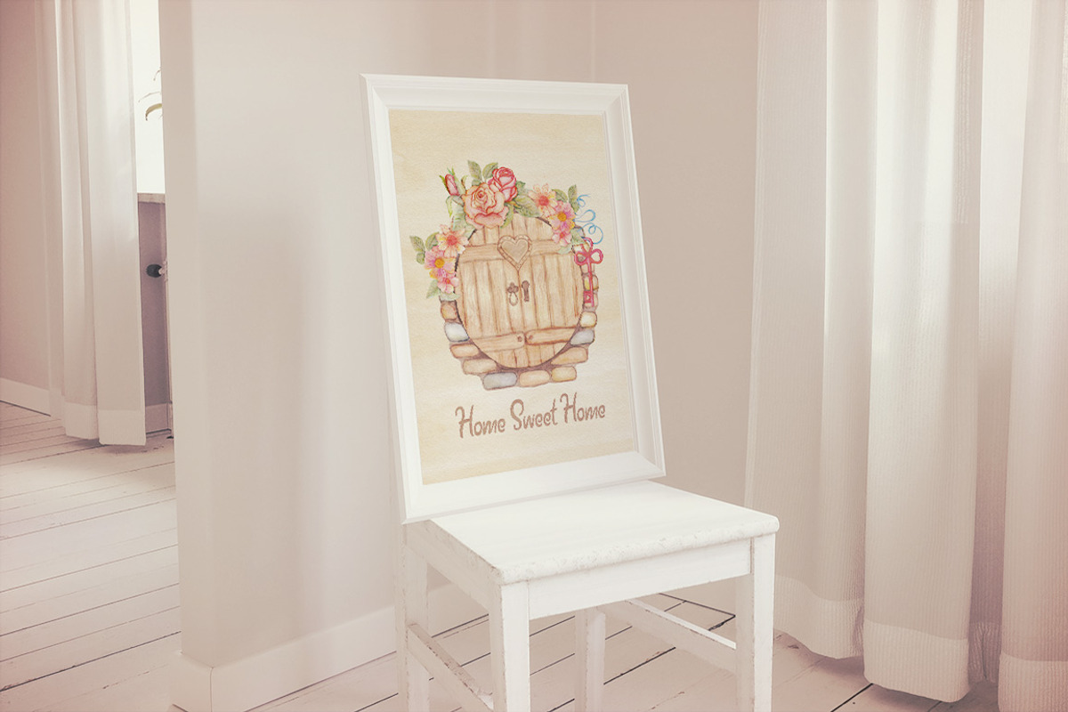 Watercolor Floral home. Cozy flowers, a Texture Illustration by antuanetto (Photo 10 of 12)