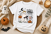 Cute Halloween Ghost & Cat PNG, a Seasonal Illustration by Designworld (Thumbnail 2 of 4)