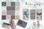 Winter Story Watercolor Clipart, an Animal Illustration by BalanceUA (Thumbnail 10 of 13)