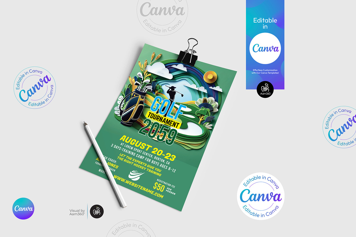 Golf Flyer Template, a Flyer Template by Aam360 (Photo 1 of 3)