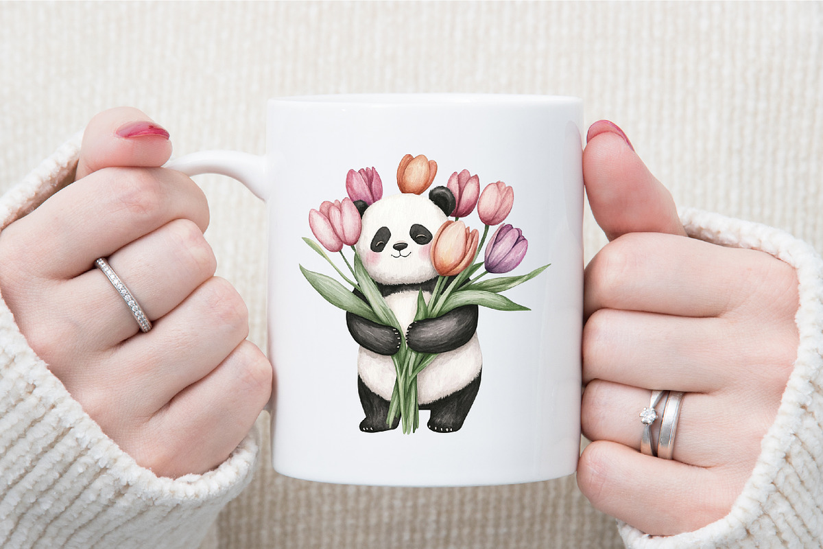 Cute Spring Panda Clipart, an Illustration by Sublimation Artist (Photo 5 of 6)