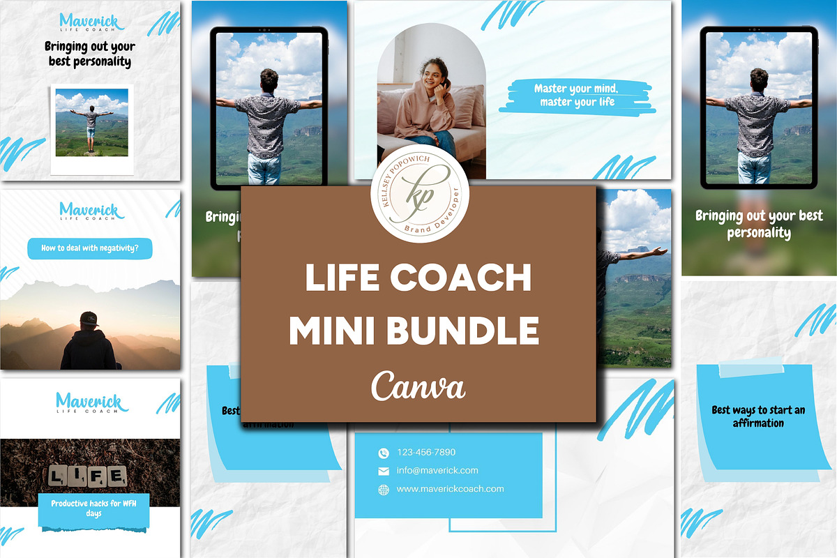 Life Coach Social Media Templates, a Social Media Template by Branding by Kellsey (Photo 1 of 5)