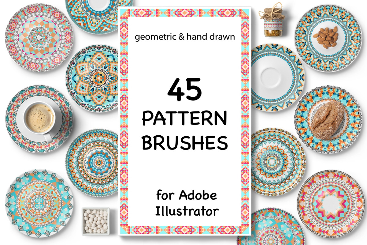45 Vector Pattern Brushes, a Brush Add-On by Irina Skaska (Photo 1 of 9)