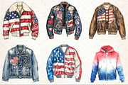 Watercolor 4th of July Jacket Clipar, a Seasonal Illustration by Rose Art (Thumbnail 4 of 4)