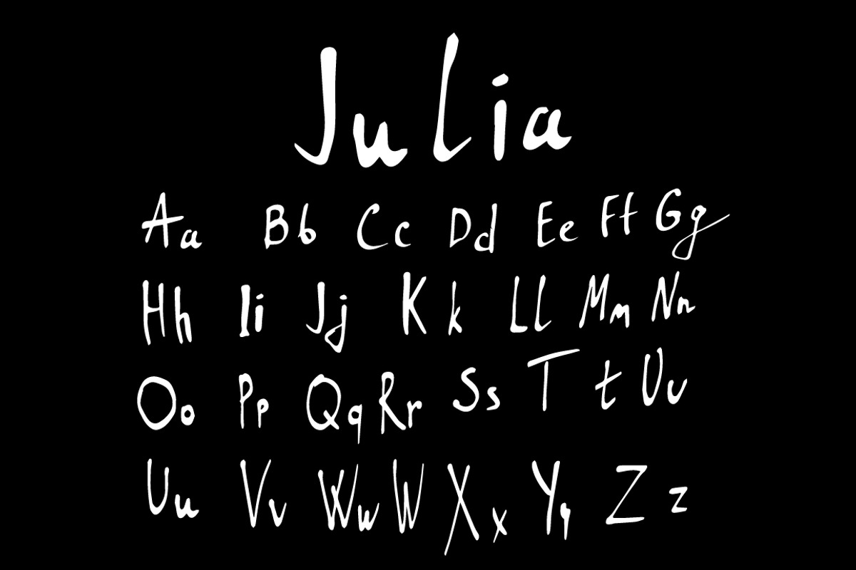 Simple hand drawn marker alphabet
