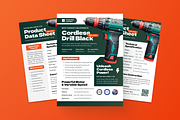 Cordless Drill Data Sheet, a Flyer Template by MMPixelCraft (Thumbnail 3 of 6)