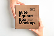 Square Box Packaging Mockup & Hands, a Packaging Mockup by Elite Mockups (Thumbnail 5 of 8)