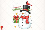 Christmas Snowman Cardinal PNG, an Illustration by SinaCreation (Thumbnail 1 of 6)