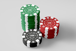 Casino Chips Mockup - 6 Views