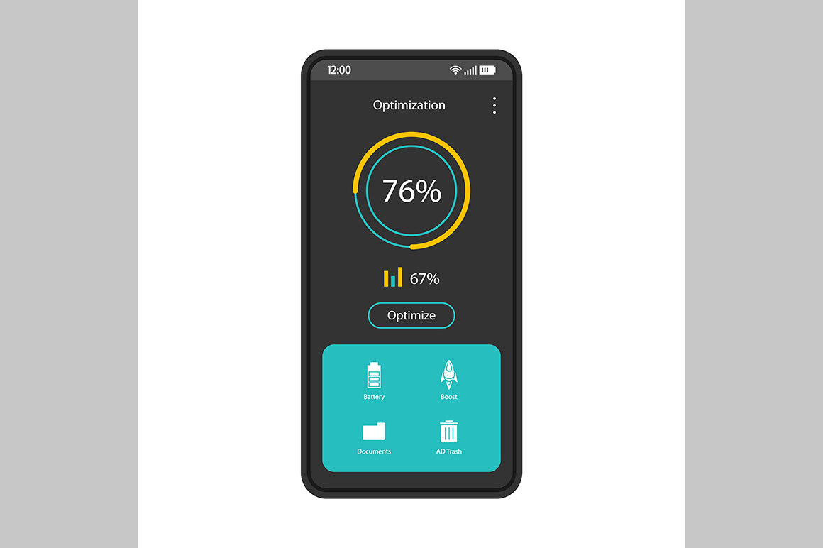 Phone Optimizer, Cleaner Interface by Img Visuals | Creative Market