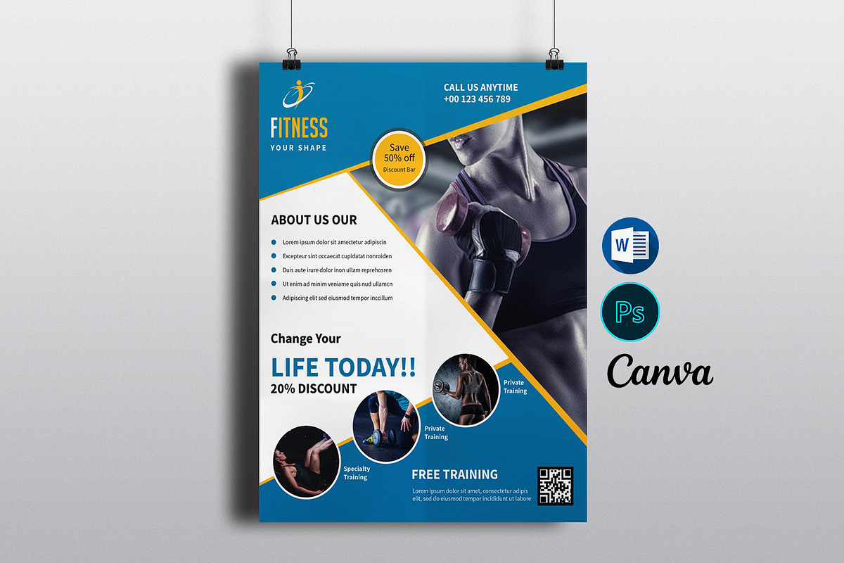 Fitness Flyer - Gym  Flyer -V362, a Flyer Template by Template Shop (Photo 1 of 3)