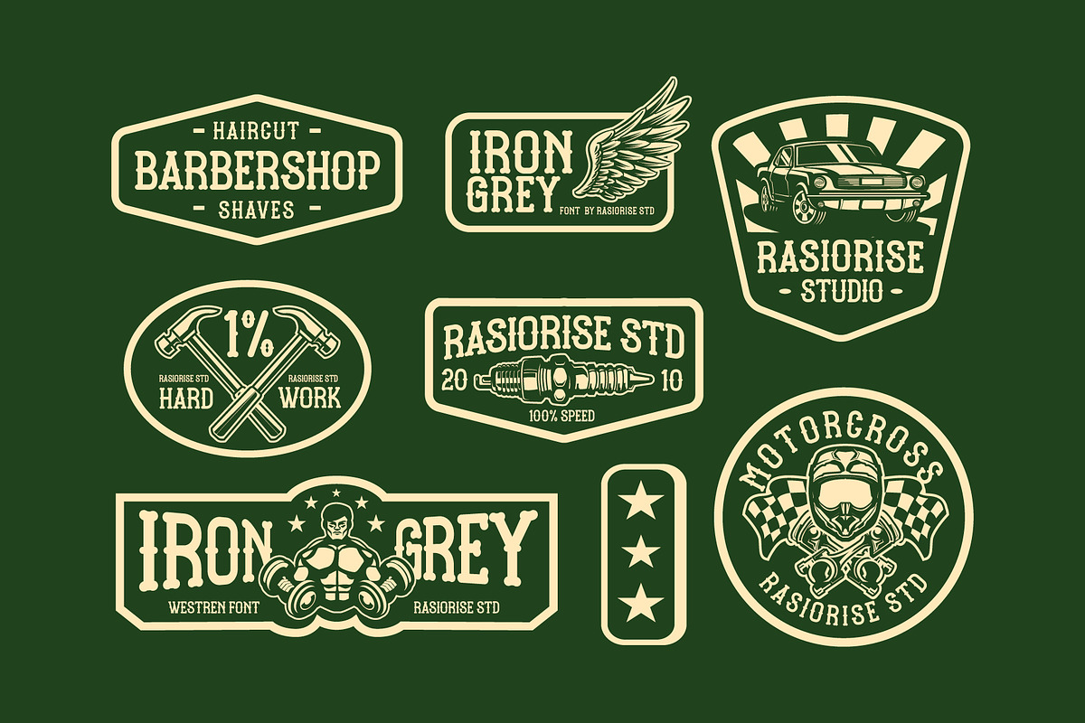 Iron Grey a Vintage Western Font, a Slab Serif Font by Rasiorise Studio (Photo 4 of 9)