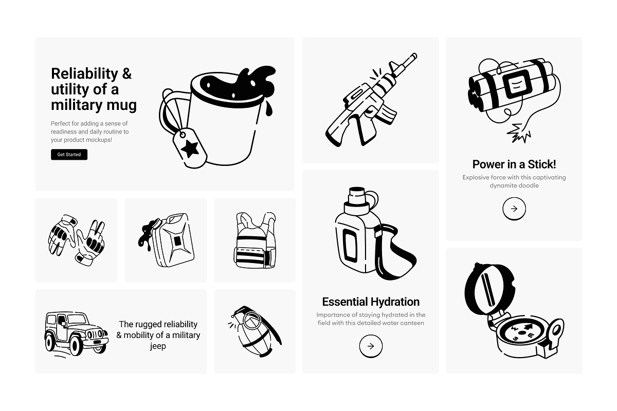 Army and Military Doodles, a Solid Icon by Prosymbols (Photo 4 of 6)