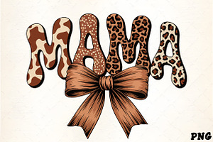 Mama leopard cow print bow mothers, an Illustration by CrexoraLab