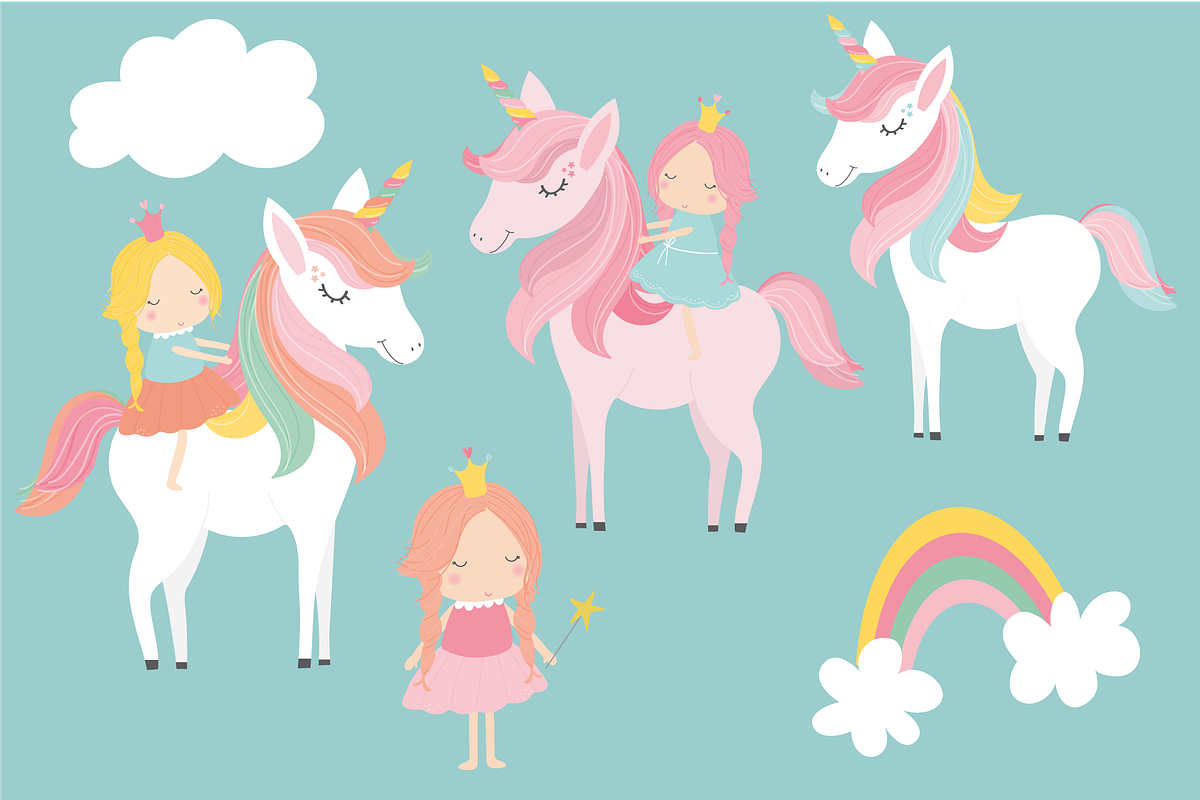 Princess & Unicorns, a Decorative Illustration by Poppymoondesign (Photo 2 of 3)
