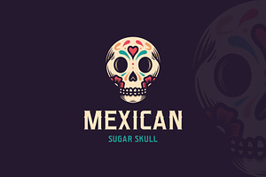Dia de Muertos Skull Logo Template