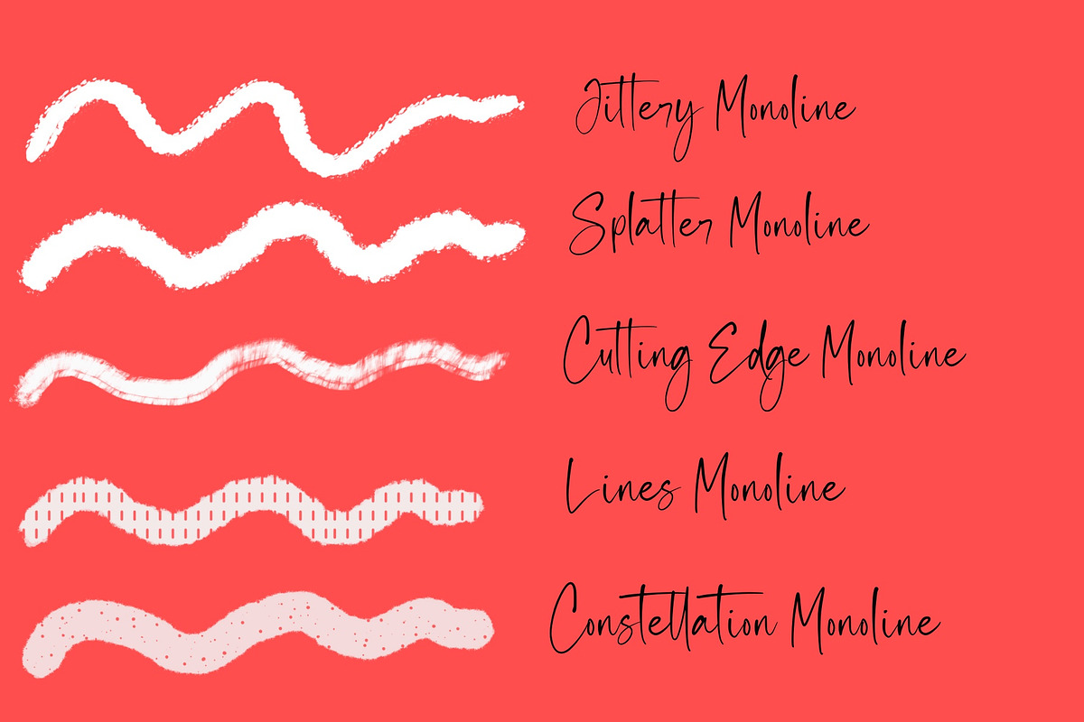 Monoliner Brushes for Procreate, a Brush Add-On by KJP Designs (Photo 9 of 10)