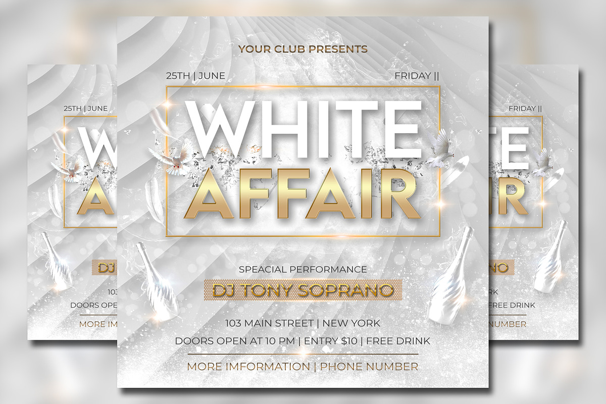 Party Flyer Template, a Flyer Template by UINVI Design (Photo 1 of 5)